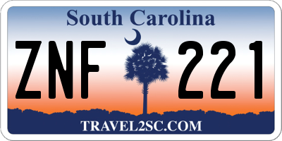 SC license plate ZNF221