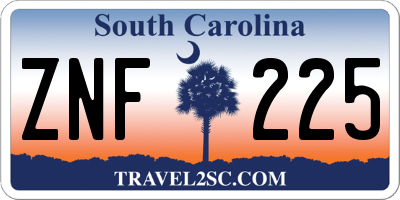 SC license plate ZNF225