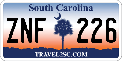 SC license plate ZNF226