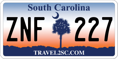 SC license plate ZNF227