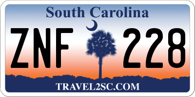 SC license plate ZNF228