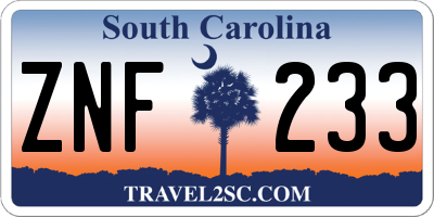 SC license plate ZNF233