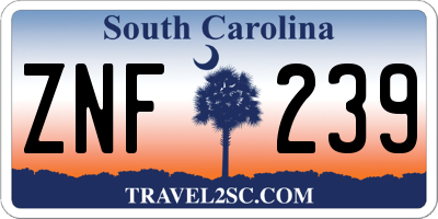 SC license plate ZNF239