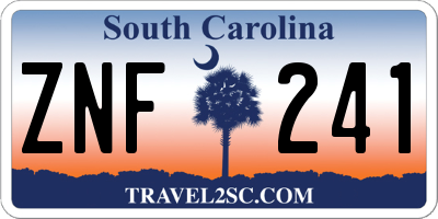 SC license plate ZNF241