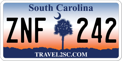 SC license plate ZNF242