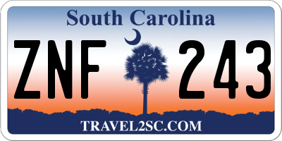 SC license plate ZNF243