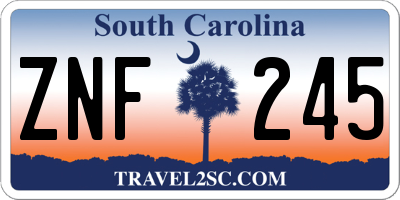 SC license plate ZNF245