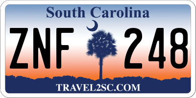 SC license plate ZNF248