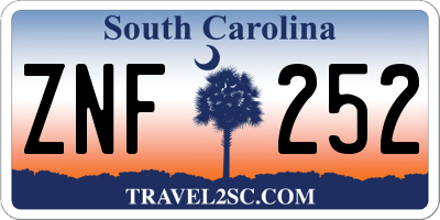 SC license plate ZNF252