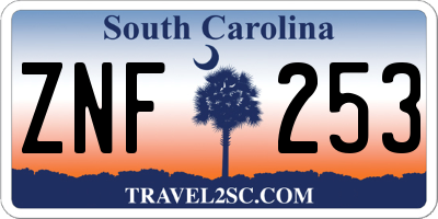 SC license plate ZNF253