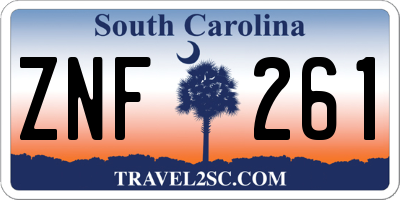 SC license plate ZNF261