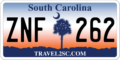 SC license plate ZNF262