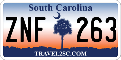 SC license plate ZNF263