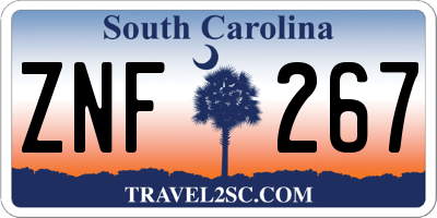 SC license plate ZNF267
