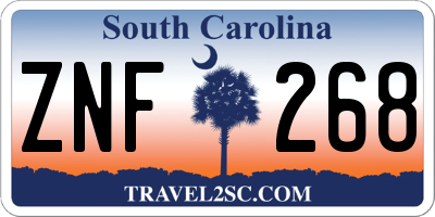 SC license plate ZNF268