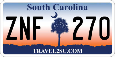 SC license plate ZNF270