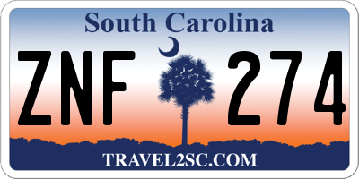 SC license plate ZNF274