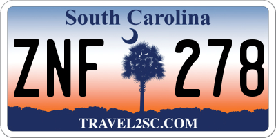 SC license plate ZNF278