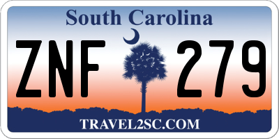 SC license plate ZNF279