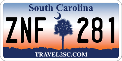 SC license plate ZNF281