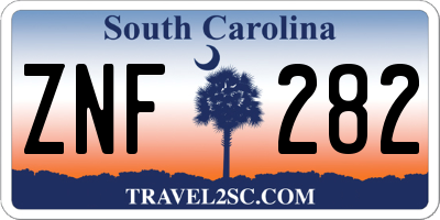 SC license plate ZNF282