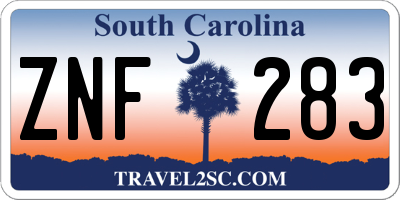 SC license plate ZNF283