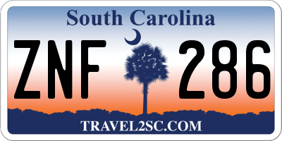 SC license plate ZNF286