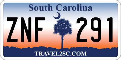 SC license plate ZNF291