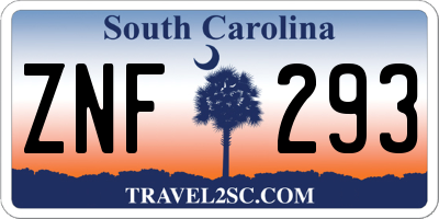 SC license plate ZNF293