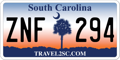 SC license plate ZNF294