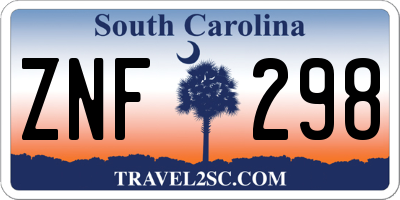 SC license plate ZNF298