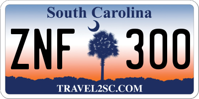 SC license plate ZNF300