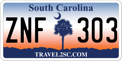 SC license plate ZNF303