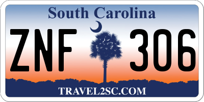 SC license plate ZNF306