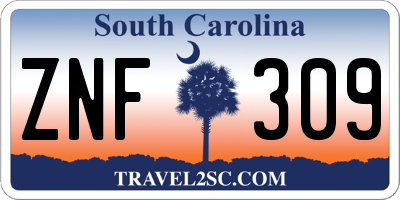 SC license plate ZNF309