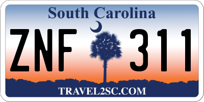 SC license plate ZNF311