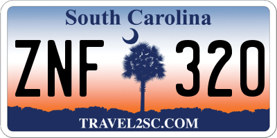 SC license plate ZNF320