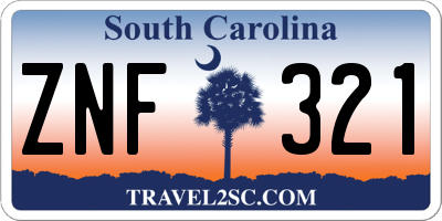 SC license plate ZNF321