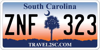 SC license plate ZNF323