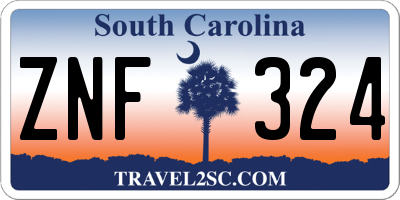 SC license plate ZNF324