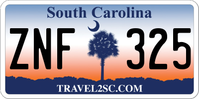 SC license plate ZNF325