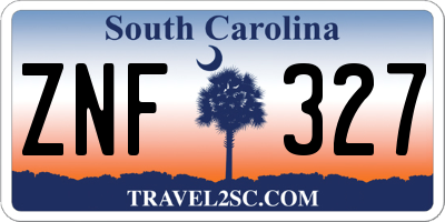 SC license plate ZNF327