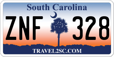 SC license plate ZNF328