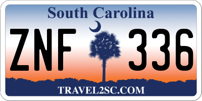 SC license plate ZNF336