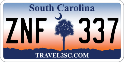 SC license plate ZNF337