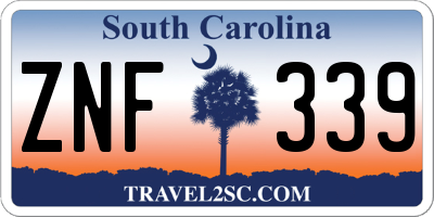SC license plate ZNF339