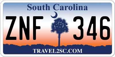 SC license plate ZNF346