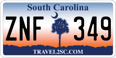 SC license plate ZNF349