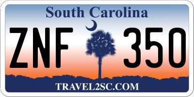SC license plate ZNF350