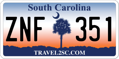 SC license plate ZNF351